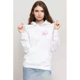 Blackpink Jisoo Signature Beyaz Kadın 3İp Kapşonlu Sweatshirt
