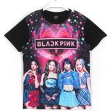 Blackpink K-Pop Grup Dijital Baskı Kız Çocuk Siyah Renk T-Shirt - 10 - 11 Yaş