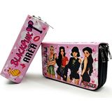 Blackpink Kelebekli Kalem Kutusu Kawai Organizer Kalemkutu Vegan Deri Üç Bölmeli Kalemlik - Siyah