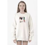 Blackpink Minimalist Beyaz Kadın 2İp Sweatshirt