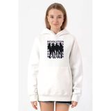 Blackpink Revolution Beyaz Kadın 3İp Kapşonlu Sweatshirt