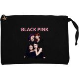 Blackpink Siluet Siyah Clutch Astarlı Cüzdan / El Çantası - 25x18cm