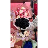 blackrosehediye KADİFE GÜL BUKETİ FIRFIRLI TÜLLÜ - GELİN ELİ - SEVGİLİYE HEDİYE - BUKET - DÜĞÜN - NİKAH