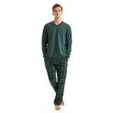 Blackspade 40587 Uzun Kollu V Yaka Erkek Pijama Takımı