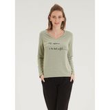 Blackspade 50361 Yeşil Uzun Kol Kadın T-shirt