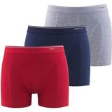 Blackspade 9673 Kırmızı-Lacivert-Gri Tender Cotton 3'lü Paket Erkek Boxer