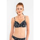 Blackspade Çıkarılabilir Destekli Balenli Push Up Siyah Beyaz Çizgili Kadın Bikini