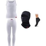 Blackspade Çocuk Termal 2. Seviye Atlet Alt İçlik Balaklava Kar Maskesi Takım - 116 - 122 cm - Beyaz