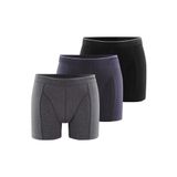 Blackspade Erkek 3'Lü Füme Melanj Boxer Siyah XL