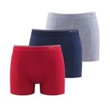 Blackspade Erkek Boxer, Pamuklu, 3'lü Paket, Gri-Lacivert-Kırmızı, M Beden
