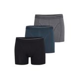 Blackspade Erkek Boxer, Pamuklu, 3'lü Paket, Siyah-Antramelanj-Antrasit, M Beden