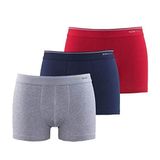 Blackspade Erkek Boxer - Shorty 3'lü Paket Tender Cotton 9670 - Gri Lacivert Kırmızı KIRMIZI-MELANJ XL