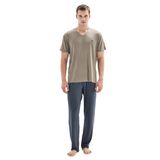 Blackspade Erkek Kısa Kol Pijama Takımı, Haki, S Beden