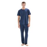 Blackspade Erkek Lacivert Kısa Kol Pijama Takımı, S Beden