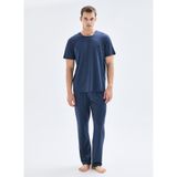 Blackspade Erkek Lacivert Kısa Kol Pijama Takımı, XXL Beden