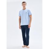 Blackspade Erkek Mavi Kısa Kol Pijama Takımı, M Beden