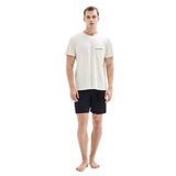 Blackspade Erkek Şortlu Pijama Takımı,%100 Viskon, Bej, XXL Beden