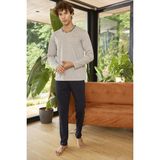Blackspade Erkek Uzun Kol V Yaka Gri Melanj Pijama Takımı C3T4N2O9