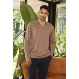 Blackspade Erkek Uzun Kol V Yaka Kahve Pijama Takımı C3T4N2O9 - Kahverengi