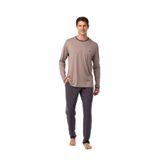 Blackspade Erkek Vizon Uzun Kol Pijama Takım 40976