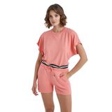 Blackspade Kadın Kısa Kol Mercan Viskoz T-Shirt C7T1N3O15 MERCAN L