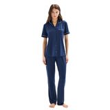 Blackspade Kadın Pijama Takımı, Kısa Kol, Lacivert, L Beden