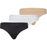Blackspade Kadın Slip Külot 3'lü Paket Essential 1575 - Beyaz Ten Siyah - 2XL - Beyaz - Ten - Siyah