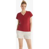Blackspade Kadın T-Shirt 60553 Bordo %100 Pamuk Nefes Alabilir Kumaşla Şık Tasarım - XS