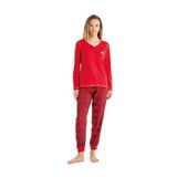 Blackspade Kadın Uzun Kol Pijama Takımı, Kırmızı, XXL Beden