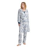 Blackspade Kadın Uzun Kol V Yaka Lacivert Pijama & Sabahlık Takım 51224-51227 LACİVERT S