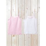 Blackspade Kız Çocuk Atlet 2Li Paket 1296 Beyaz-Pembe - 128 cm - Beyaz - Pembe