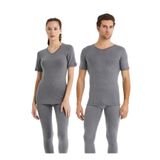 Blackspade V Yaka Kısa Kol Unisex Gri Termal İçlik C3T6N2O1