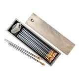Blackwing Rustic Çam Ağacından Hediye Kutusu & 602 12 Kalem & Kalemtraş Seti