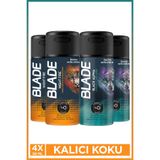 Blade Black Alpha & Night Fire Erkek Alüminyumsuz Deodorant 4x90 Ml Hızlı Kurur, Leke Bırakmaz