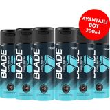 Blade Cool Fresh Erkek Alüminyumsuz Deodorant 6x200 ml Hızlı Kurur,Leke Bırakmaz
