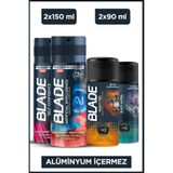 Blade Erkek Alüminyumsuz Deodorant Self Confidence, A.I 1.0 2x150 Ml- Night Fire, Black Alpha 2x90 Ml
