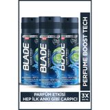 Blade Marine Fresh Erkek Alüminyumsuz Deodorant Body Spray 3x150ml Hızlı Kurur,Leke Bırakmaz