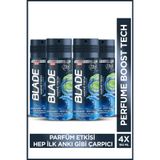 Blade Marine Fresh Erkek Alüminyumsuz Deodorant Body Spray 4x150 Ml Hızlı Kurur, Leke Bırakmaz