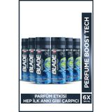 Blade Marine Fresh Erkek Alüminyumsuz Deodorant Body Spray 6x150ml Hızlı Kurur,Leke Bırakmaz
