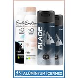 Blade MountainFresh Erkek Deodorant 2x150 Ml&Emotion Natural Bloom+Invisible Fresh Kadın Deodorant 2x150Ml
