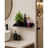 BLAENE Mat Siyah 304 Paslanmaz Çelik Çok Amaçlı Banyo Rafı - BTH-009