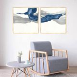 Blagravit İkili Set Yağlı Boya Dokulu Tablo 100X100 Gold Çerçeveli