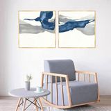 Blagravit İkili Set Yağlı Boya Dokulu Tablo 80X80 Gold Çerçeveli