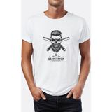 Blah Barber Shop Berber Grafik Baskılı Bisiklet Yaka Erkek Tişört - XL - Beyaz