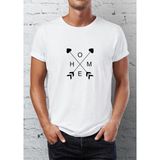 Blah Home Grafik Baskılı Bisiklet Yaka Erkek Tişört - Beyaz - XS