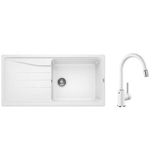 Blanco Sona XL 6S Beyaz Eviye Mida Beyaz Armatür Seti