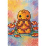 BLANK Musical Notebook - Animal Orchestra - Turtle with Harmonica: 6 x 9", 100 pages, 6 staves per page