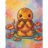 BLANK Musical Notebook - Animal Orchestra - Turtle with Harmonica: 8.5 x 11", 100 pages, 6 staves per page