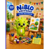 Blank Sketchbook for Kids – 200 Pages, 8.5" x 11" | NIBLO Universe: Large Creative Doodle Notebook and Sketch Pad for Children, Boys & Girls