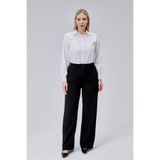 Blax pileli palazzo kadın pantolon - Siyah 5XL